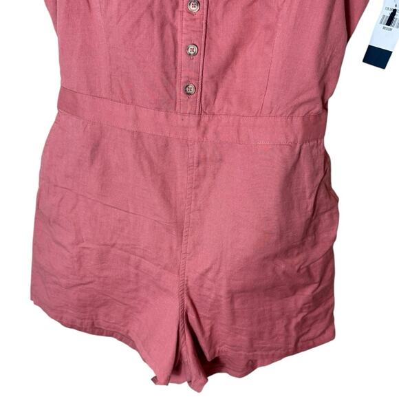 Abercrombie & Fitch Women’s Romper Sz Medium Pink Cotton Tank Shorts New NWT - Picture 4 of 6